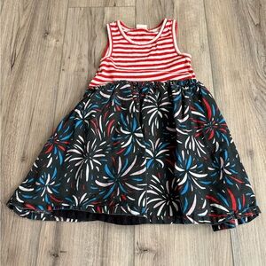 Tucker & Tate Girls Red Striped Tank Top & Black Firework Print Dress Size 3
